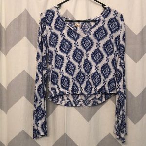 Blue and white tribal long sleeve